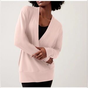 Athleta Purana V-Neck Wrap Sweatshirt - Pink